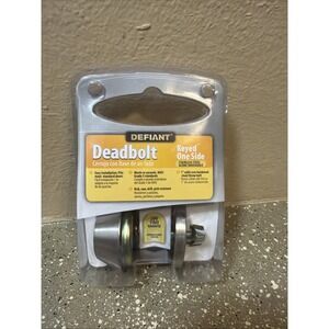 Defiant Single Cylinder Deadbolt Stainless Steel Keyed One Side ANSI Grade 3 NEW